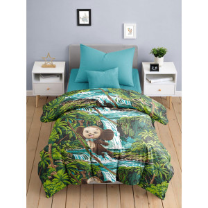 Детское постельное белье бязь "Чебурашка в джунглях"