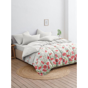 Постельное белье бязь стандарт "Маки" беж