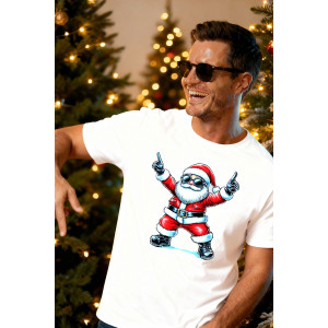 Футболка унисекс светящаяся №8581 кулирка (р-ры: 42-74) белый дедМ крутой