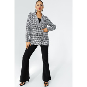 Пиджак женский КР-012ТВД/ЧБ твид (р-ры: 42-56) черный-белый