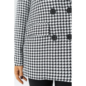 Пиджак женский КР-012ТВД/ЧБ твид (р-ры: 42-56) черный-белый