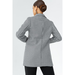 Пиджак женский КР-012ТВД/ЧБ твид (р-ры: 42-56) черный-белый