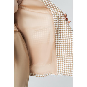 Пиджак женский КР-012ТВД/БЖБ твид (р-ры: 42-56) белый-бежевый