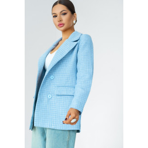 Пиджак женский КР-012ТВД/ГОЛ твид (р-ры: 42-56) голубой