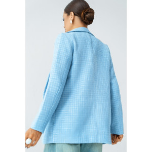 Пиджак женский КР-012ТВД/ГОЛ твид (р-ры: 42-56) голубой