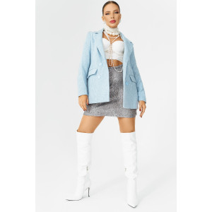 Пиджак женский КР-012ТВД/ГОЛ твид (р-ры: 42-56) голубой
