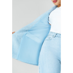 Пиджак женский КР-012ТВД/ГОЛ твид (р-ры: 42-56) голубой