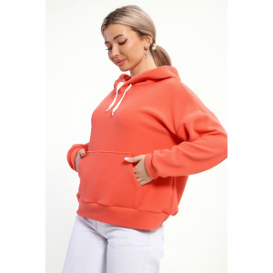 Толстовка женская №18114 флис (р-ры: 42-52) коралл