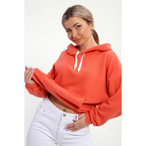 Толстовка женская №18114 флис (р-ры: 42-52) коралл