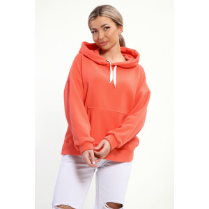 Толстовка женская №18114 флис (р-ры: 42-52) коралл