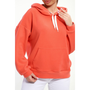 Толстовка женская №18114 флис (р-ры: 42-52) коралл
