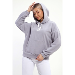 Толстовка женская №18114 флис (р-ры: 42-52) светло-серый