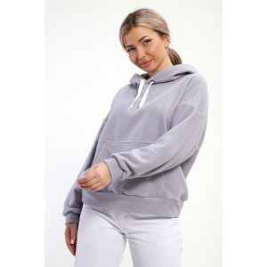 Толстовка женская №18114 флис (р-ры: 42-52) светло-серый