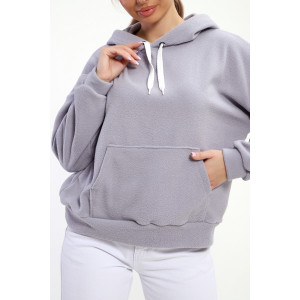 Толстовка женская №18114 флис (р-ры: 42-52) светло-серый