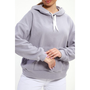 Толстовка женская №18114 флис (р-ры: 42-52) светло-серый