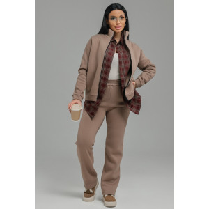 Костюм двойка женский №74722 футер 3-х нитка (р-ры: 50-64) капучино