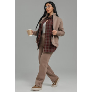 Костюм двойка женский №74722 футер 3-х нитка (р-ры: 50-64) капучино