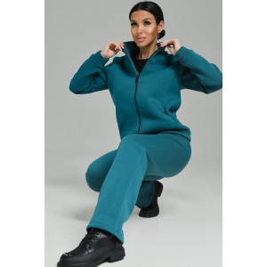 Костюм двойка женский №74722 футер 3-х нитка (р-ры: 50-64) морская волна