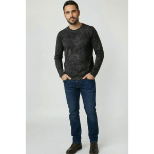 Лонгслив мужской №14501 кулирка с лайкрой (р-ры: 48-60) черный