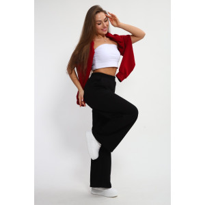 Брюки женские №85556 футер 3-х нитка (р-ры: 44-56) черный