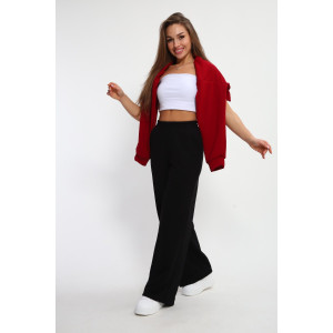 Брюки женские №85556 футер 3-х нитка (р-ры: 44-56) черный