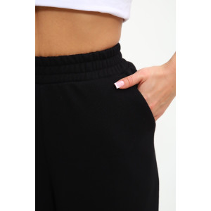 Брюки женские №85556 футер 3-х нитка (р-ры: 44-56) черный