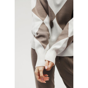 Костюм двойка женский №057897 вязаный трикотаж (р-ры: 40-46) коричневый