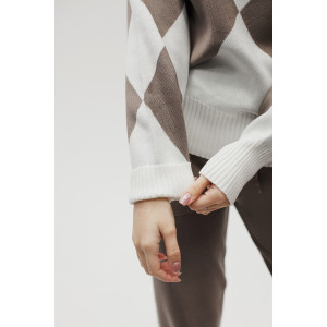 Костюм двойка женский №057897 вязаный трикотаж (р-ры: 40-46) коричневый