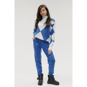 Костюм двойка женский №057897 вязаный трикотаж (р-ры: 40-46) голубой