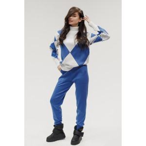 Костюм двойка женский №057897 вязаный трикотаж (р-ры: 40-46) голубой