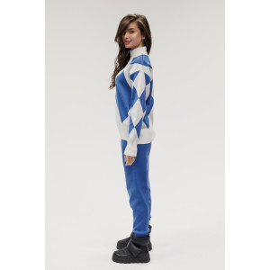 Костюм двойка женский №057897 вязаный трикотаж (р-ры: 40-46) голубой