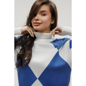 Костюм двойка женский №057897 вязаный трикотаж (р-ры: 40-46) голубой