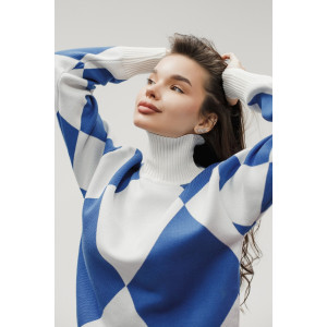 Костюм двойка женский №057897 вязаный трикотаж (р-ры: 40-46) голубой