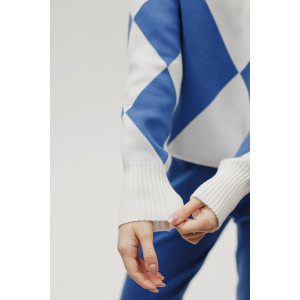 Костюм двойка женский №057897 вязаный трикотаж (р-ры: 40-46) голубой