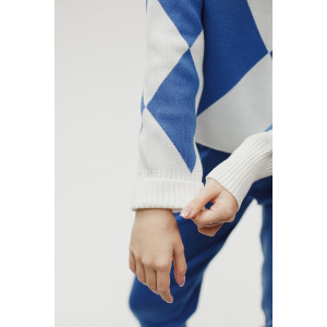 Костюм двойка женский №057897 вязаный трикотаж (р-ры: 40-46) голубой