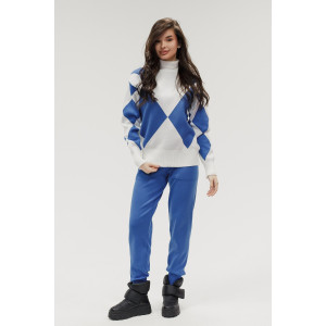 Костюм двойка женский №057897 вязаный трикотаж (р-ры: 40-46) голубой