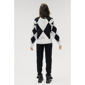 Костюм двойка женский №057897 вязаный трикотаж (р-ры: 40-46) черный