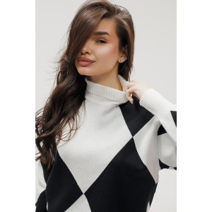 Костюм двойка женский №057897 вязаный трикотаж (р-ры: 40-46) черный