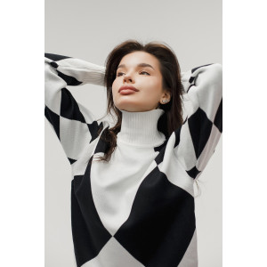 Костюм двойка женский №057897 вязаный трикотаж (р-ры: 40-46) черный