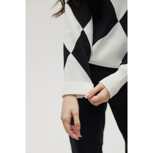 Костюм двойка женский №057897 вязаный трикотаж (р-ры: 40-46) черный