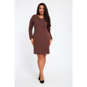 Платье женское №31879 футер 3-х нитка (р-ры: 48-54) коричневый