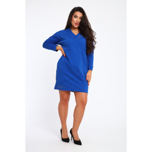 Платье женское №31879 футер 3-х нитка (р-ры: 48-54) синий
