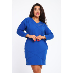 Платье женское №31879 футер 3-х нитка (р-ры: 48-54) синий