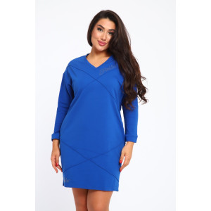 Платье женское №31879 футер 3-х нитка (р-ры: 48-54) синий
