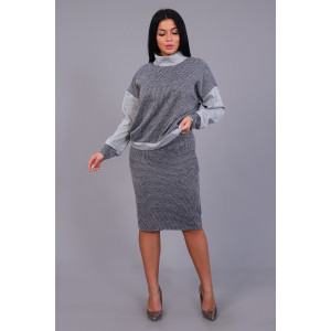 Костюм двойка женский с юбкой №20658 сандра (р-ры: 46-56) серый