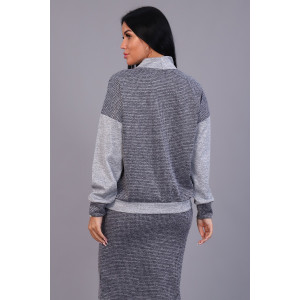 Костюм двойка женский с юбкой №20658 сандра (р-ры: 46-56) серый