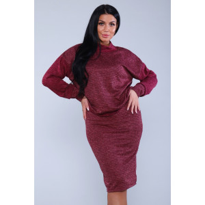 Костюм двойка женский с юбкой №20658 сандра (р-ры: 46-56) бордовый