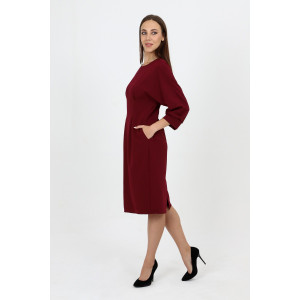 Платье женское №20655 костюмная ткань (р-ры: 44-54) бордо