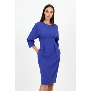 Платье женское №20655 костюмная ткань (р-ры: 44-54) васильковый