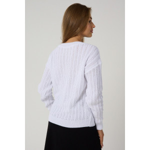 Джемпер женский "Бэлла" вязаный трикотаж (р-ры: 42-60) белый